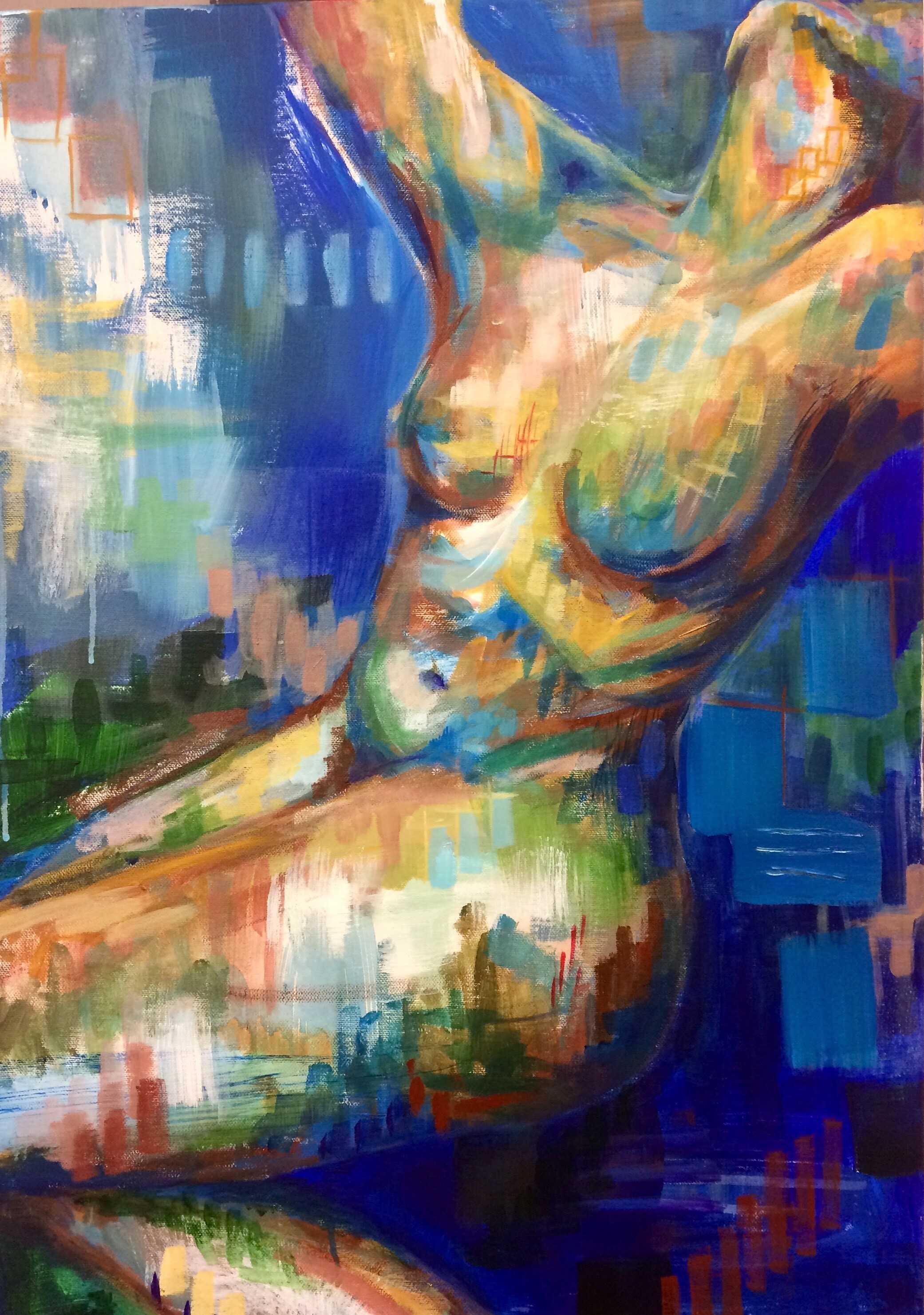 Expressionistisk maleri af kvinde.