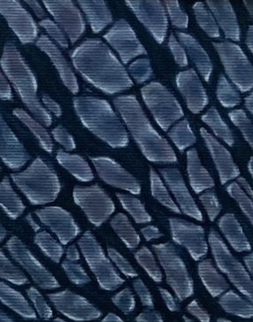 Oliemaleri af små kantede, flagede former.