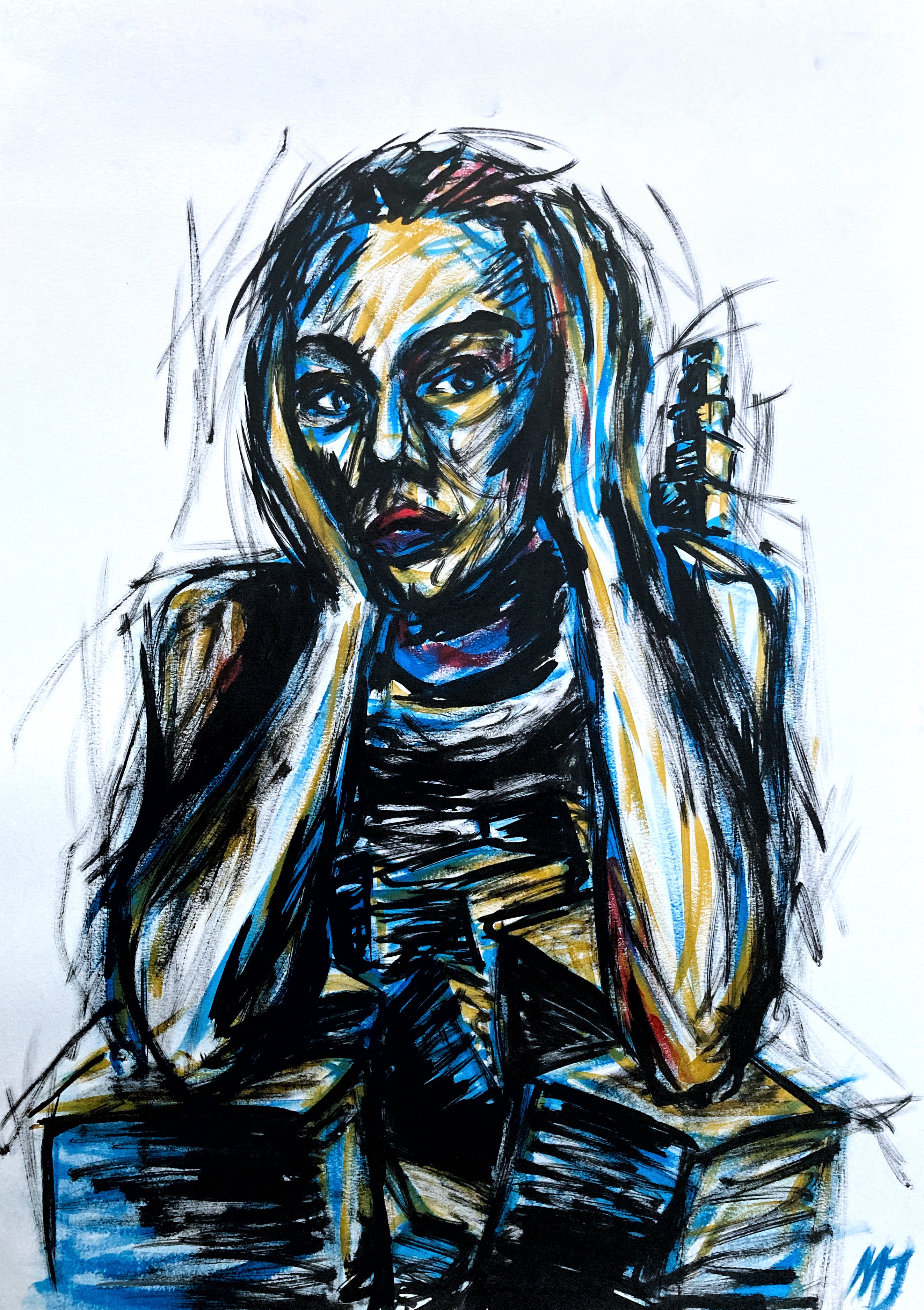 Expressionistisk maleri af kvinde nr. 3.